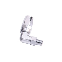 90 Deg Taper Swivel Hose End 19mm NPT Male to -12AN - Silver